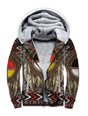 sfh0012 pattern gray native 3d fleece hoodie 1