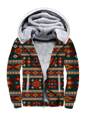 sfh0014 pattern red native american 3d fleece hoodie