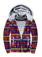 Pattern Purple Native American 3D Fleece Hoodie
