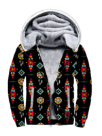 sfh0016 pattern black native american 3d fleece hoodie