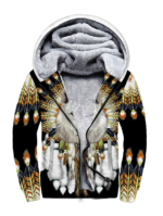 sfh0017 wolf white native 3d fleece hoodie