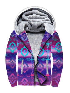 sfh0020 purple light pattern native 3d fleece hoodie