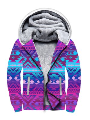 sfh0021 purple light pattern native 3d fleece hoodie 1