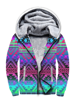 sfh0022 purple light pattern native 3d fleece hoodie 1