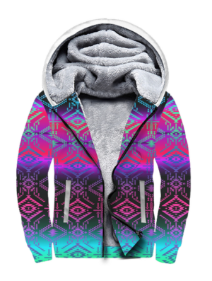 sfh0023 purple light pattern native 3d fleece hoodie 1