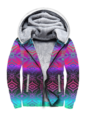 sfh0023 purple light pattern native 3d fleece hoodie