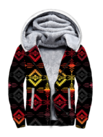 sfh0026 red color light pattern native 3d fleece hoodie