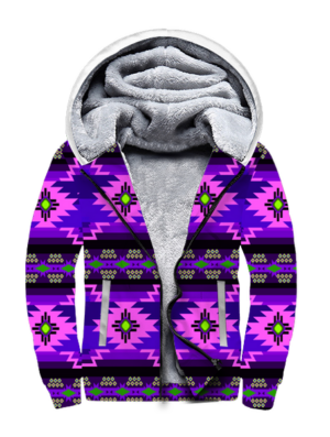 sfh0027 purple pattern native 3d fleece hoodie 1