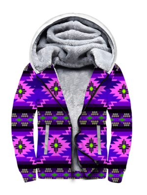 sfh0027 purple pattern native 3d fleece hoodie