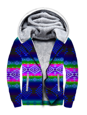 sfh0028 blue light pattern native 3d fleece hoodie 1