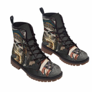 skull flag american native leather martin short boots