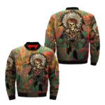 Skull Native American Art Bomber Jacket