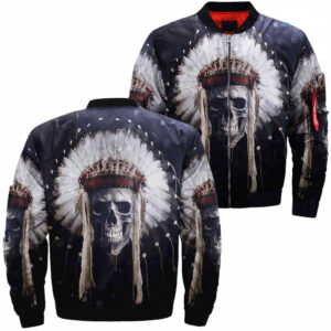 skull native american bomber jacket jknative 0096