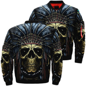 skull native american bomber jacket jknative 0098