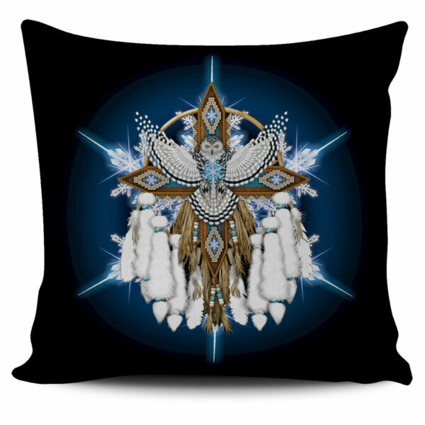 snow owl dreamcatcher native american pillow covers 1