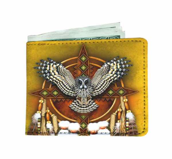 snow owl dreamcatcher native american wallet