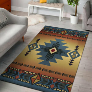 southwest blue symbol native american area rug 1