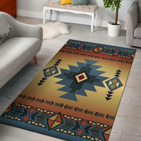 southwest blue symbol native american area rug