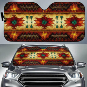 southwest brown symbol native american design auto sun shades no link 1