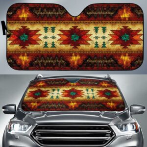 southwest brown symbol native american design auto sun shades no link