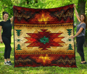 southwest brown symbol native american premium quilt 1