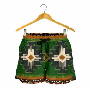 southwest green symbol all over print womens shorts 1