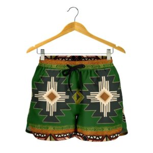 southwest green symbol all over print womens shorts