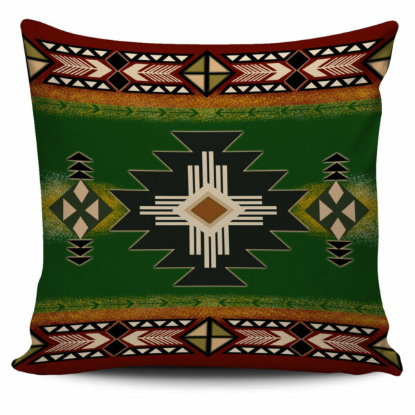 southwest green symbol native american pillow covers