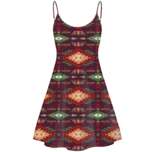 std001 pattern native american strings dress