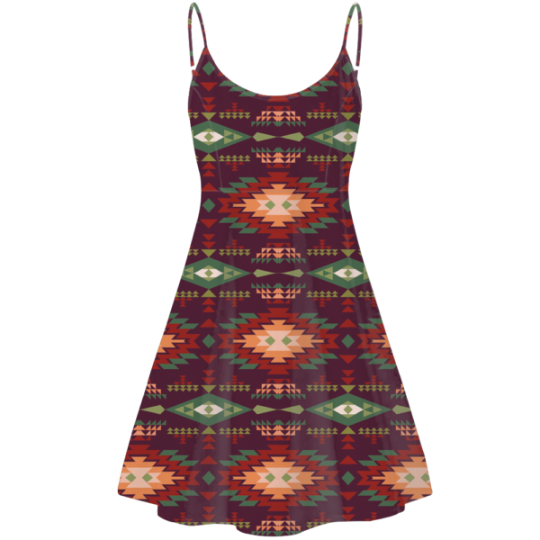 std001 pattern native american strings dress