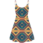 std003 pattern native american strings dress