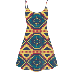 std003 pattern native american strings dress