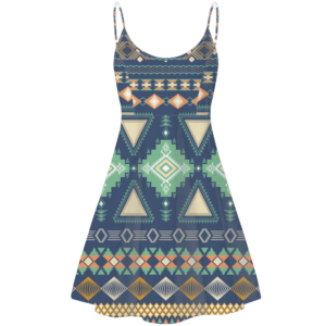 std006 pattern native american strings dress