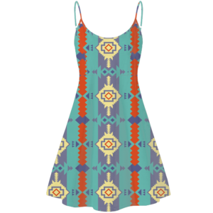 std007 pattern native american strings dress