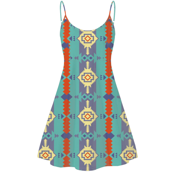 std007 pattern native american strings dress