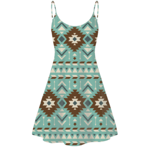 std008 pattern native american strings dress