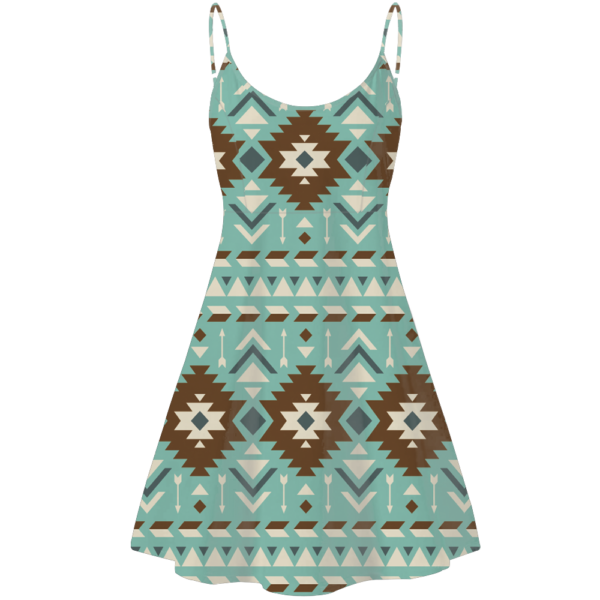 std008 pattern native american strings dress