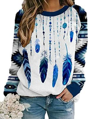 sws0001 pattern blue dreamcatcher native american 3d sweatshirt