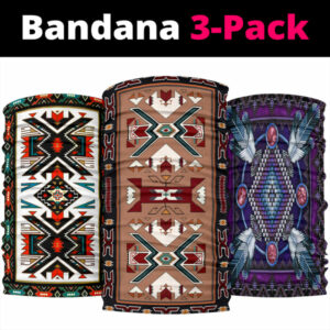 tan tribes colorful native american design bandana 3 pack new 1