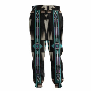 teal pattern native sweatpants 1