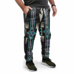 teal pattern native sweatpants