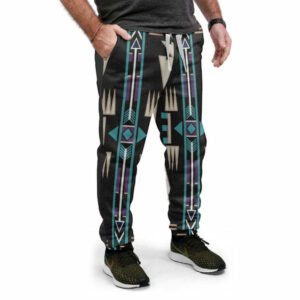 teal pattern native sweatpants