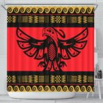 the thunderbird red pattern shower curtain