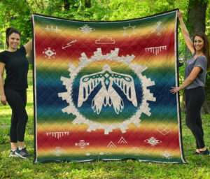 thunderbird rainbow native american premium quilt 1