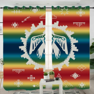thunderbird rainbow native american pride living room curtain 1