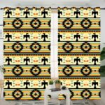 thunderbird yellow native american pride living room curtain