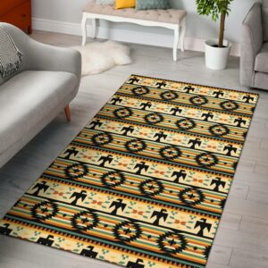 thunderbirds yellow native american design area rug no link