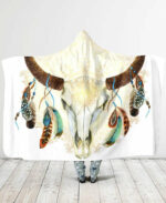 tribal bull hooded blanket