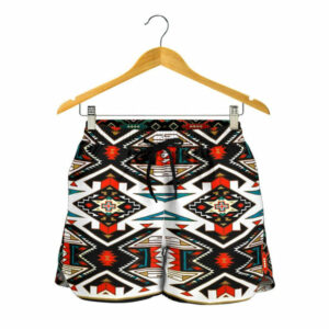 tribal colorful pattern all over print womens shorts 1