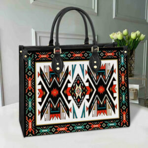 tribal colorful pattern leather bag 1